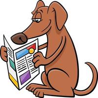 Comic-Hund-Comic-Tierfigur mit Zeitung vektor