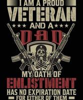 Veteranen-T-Shirt-Design vektor