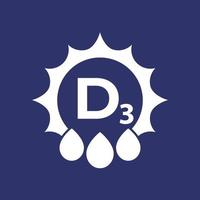 d3-Vitamin-Symbol für Paket, Vektor