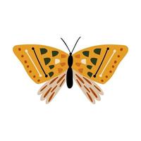 hand gezeichneter schmetterling im flachen stil. Kinderillustration vektor