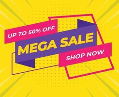 50 Prozent Mega-Sale-Rabatt-Banner