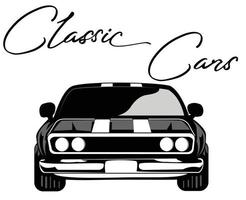 klassisk bil-logotyp för klassisk bilklubb vektor