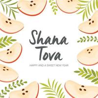 glad rosh hashanah dag, shana tova gratulationskort vektor