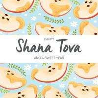 glad rosh hashanah dag, shana tova gratulationskort vektor