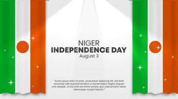 niger självständighetsdagen bakgrund med flagga dekoration vektor