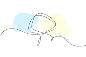pratbubbla kontinuerlig linjeteckning med färgformer. svart isolerade linjär mall. komisk doodle konceptdesign. skissera enkel gräns för sociala medier, webbplatser, dialogchatt. vektor illustration