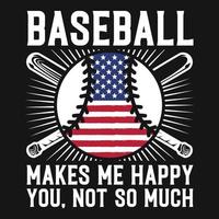 Baseball-T-Shirt-Vektordesign der amerikanischen Flagge vektor
