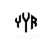 yyr-Buchstaben-Logo-Design mit Polygonform. yyr Polygon- und Würfelform-Logo-Design. yyr Hexagon-Vektor-Logo-Vorlage in weißen und schwarzen Farben. yyr-monogramm, geschäfts- und immobilienlogo. vektor