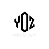 yoz-Buchstaben-Logo-Design mit Polygonform. yoz Polygon- und Würfelform-Logo-Design. Yoz Sechseck-Vektor-Logo-Vorlage in weißen und schwarzen Farben. Yoz-Monogramm, Geschäfts- und Immobilienlogo. vektor