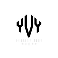 Yvy-Buchstaben-Logo-Design mit Polygonform. Yvy-Polygon- und Würfelform-Logo-Design. Yvy Sechseck-Vektor-Logo-Vorlage in weißen und schwarzen Farben. Yvy-Monogramm, Geschäfts- und Immobilienlogo. vektor