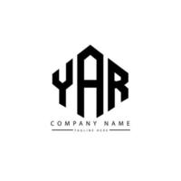 YAR-Brief-Logo-Design mit Polygonform. yar Polygon- und Würfelform-Logo-Design. yar Sechseck-Vektor-Logo-Vorlage in weißen und schwarzen Farben. Yar-Monogramm, Geschäfts- und Immobilienlogo. vektor