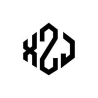 xzj-Buchstaben-Logo-Design mit Polygonform. xzj Polygon- und Würfelform-Logo-Design. xzj Sechseck-Vektor-Logo-Vorlage in weißen und schwarzen Farben. xzj-Monogramm, Geschäfts- und Immobilienlogo. vektor