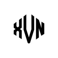 xvn-Buchstaben-Logo-Design mit Polygonform. xvn Polygon- und Würfelform-Logo-Design. xvn Sechseck-Vektor-Logo-Vorlage in weißen und schwarzen Farben. xvn-monogramm, geschäfts- und immobilienlogo. vektor
