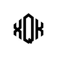 xqk-Buchstaben-Logo-Design mit Polygonform. xqk Polygon- und Würfelform-Logo-Design. xqk Sechseck-Vektor-Logo-Vorlage in weißen und schwarzen Farben. xqk-monogramm, geschäfts- und immobilienlogo. vektor