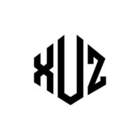 Xuz-Brief-Logo-Design mit Polygonform. Xuz Polygon- und Würfelform-Logo-Design. Xuz Sechseck-Vektor-Logo-Vorlage in weißen und schwarzen Farben. xuz-monogramm, geschäfts- und immobilienlogo. vektor