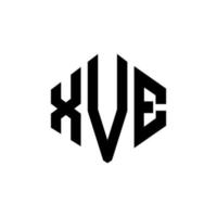 xve-Buchstaben-Logo-Design mit Polygonform. xve Polygon- und Würfelform-Logo-Design. xve Sechseck-Vektor-Logo-Vorlage in weißen und schwarzen Farben. xve Monogramm, Geschäfts- und Immobilienlogo. vektor