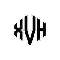 xvh-Buchstaben-Logo-Design mit Polygonform. xvh Polygon- und Würfelform-Logo-Design. xvh Sechseck-Vektor-Logo-Vorlage in weißen und schwarzen Farben. xvh monogramm, geschäfts- und immobilienlogo. vektor