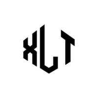 xlt-bokstavslogotypdesign med polygonform. xlt polygon och kubformad logotypdesign. xlt hexagon vektor logotyp mall vita och svarta färger. xlt-monogram, logotyp för företag och fastigheter.