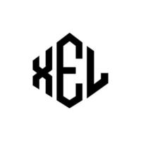 Xel-Buchstaben-Logo-Design mit Polygonform. Xel-Polygon- und Würfelform-Logo-Design. Xel Sechseck-Vektor-Logo-Vorlage in weißen und schwarzen Farben. xel-monogramm, geschäfts- und immobilienlogo. vektor