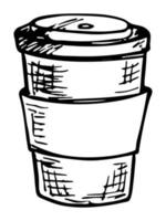 söt kopp te eller kaffe illustration. enkel kopp clipart. mysig hem doodle vektor