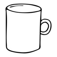 söt kopp te eller kaffe illustration. enkel mugg clipart. mysig hem doodle vektor