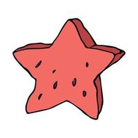 söt vektor vattenmelon clipart. handritad vattenmelon skiva ikon. frukt illustration.