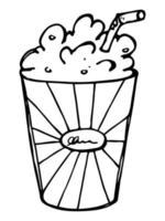 süße Milchshake-Illustration. einfache Cup-Cliparts. hübsches Getränkgekritzel vektor