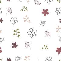 abstrakte Blumen und Blätter nahtloses Muster. hintergrund für tapeten, textilien, papiere, stoffe, webseiten. florales Ornament, Vintage-Stil. vektor
