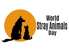 världsdagen för herrelösa djur, idé för affisch, banderoll, flygblad eller vykort vektor