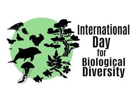 internationell dag för biologisk mångfald, idé till affisch, banderoll, flygblad eller vykort vektor