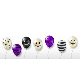 Gruselige Heliumballons für Halloween-Feier isoliert auf weißem Hintergrund. vektor