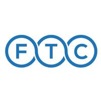 ftc brev logotyp design på svart bakgrund. ftc kreativa initialer bokstavslogotyp koncept. ftc-bokstavsdesign. vektor