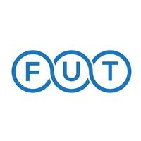 fut-Brief-Logo-Design auf schwarzem Hintergrund. fut kreative Initialen schreiben Logo-Konzept. fut Briefgestaltung. vektor