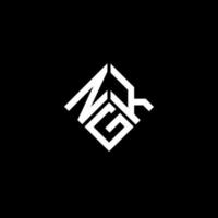ngk-Buchstaben-Logo-Design auf schwarzem Hintergrund. ngk kreative Initialen schreiben Logo-Konzept. ngk Briefgestaltung. vektor