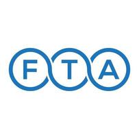 fta-Brief-Logo-Design auf schwarzem Hintergrund. fta kreatives Initialen-Brief-Logo-Konzept. fta Briefgestaltung. vektor