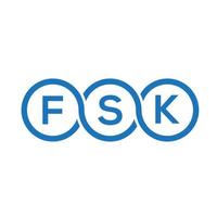 fsk brev logotyp design på svart bakgrund. fsk kreativa initialer bokstavslogotyp koncept. fsk bokstavsdesign. vektor