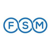 fsm-Brief-Logo-Design auf schwarzem Hintergrund. fsm kreative Initialen schreiben Logo-Konzept. fsm Briefgestaltung. vektor