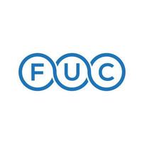 fuc-Brief-Logo-Design auf schwarzem Hintergrund. fuc kreative Initialen schreiben Logo-Konzept. fuc Briefgestaltung. vektor