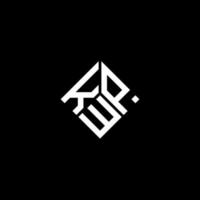 kwp-Brief-Logo-Design auf schwarzem Hintergrund. kwp kreatives Initialen-Buchstaben-Logo-Konzept. kwp Briefgestaltung. vektor