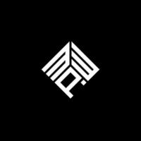 mpw-Buchstaben-Logo-Design auf schwarzem Hintergrund. mpw kreative Initialen schreiben Logo-Konzept. mpw Briefgestaltung. vektor