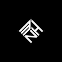 mnh-Buchstaben-Logo-Design auf schwarzem Hintergrund. mnh kreative Initialen schreiben Logo-Konzept. mnh Briefgestaltung. vektor