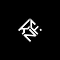 kf-Buchstaben-Logo-Design auf schwarzem Hintergrund. knf kreative Initialen schreiben Logo-Konzept. knf Briefgestaltung. vektor