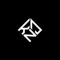 kj-Buchstaben-Logo-Design auf schwarzem Hintergrund. knj kreative Initialen schreiben Logo-Konzept. knj Briefgestaltung. vektor