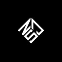 nsj-Buchstaben-Logo-Design auf schwarzem Hintergrund. nsj kreative Initialen schreiben Logo-Konzept. nsj Briefgestaltung. vektor