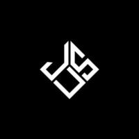 jus-Brief-Logo-Design auf schwarzem Hintergrund. jus kreatives Initialen-Buchstaben-Logo-Konzept. nur Briefgestaltung. vektor