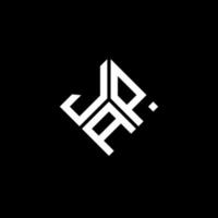 jap brev logotyp design på svart bakgrund. jap kreativa initialer brev logotyp koncept. jap brev design. vektor