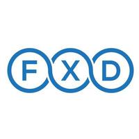 fxd-Brief-Logo-Design auf schwarzem Hintergrund. fxd kreative Initialen schreiben Logo-Konzept. fxd Briefdesign. vektor