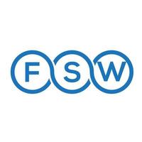 fsw brev logotyp design på svart bakgrund. fsw kreativa initialer brev logotyp koncept. fsw bokstavsdesign. vektor