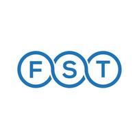 fst brev logotyp design på svart bakgrund. fst kreativa initialer brev logotyp koncept. första bokstavsdesign. vektor