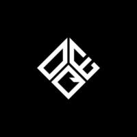 Oqe-Buchstaben-Logo-Design auf schwarzem Hintergrund. oqe kreative Initialen schreiben Logo-Konzept. oqe Briefgestaltung. vektor